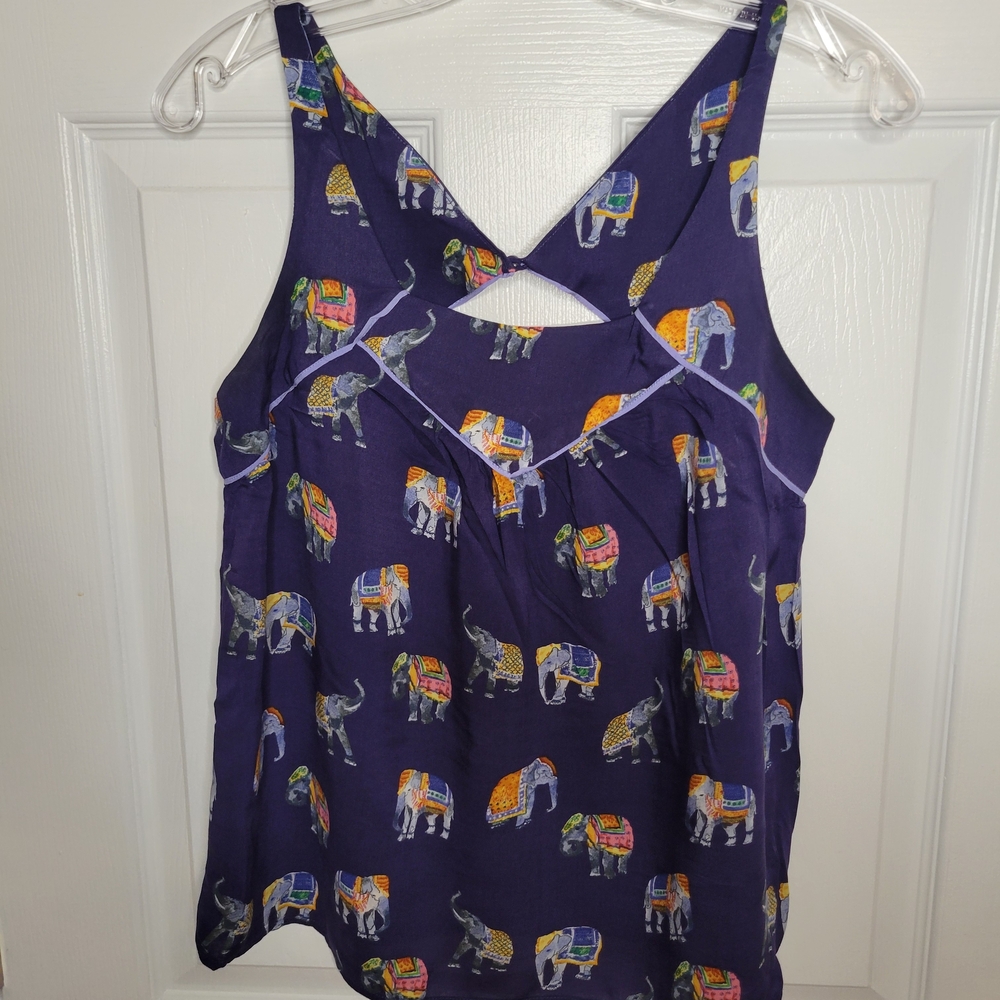 Anthropologie Purple Elephant Print Camisole